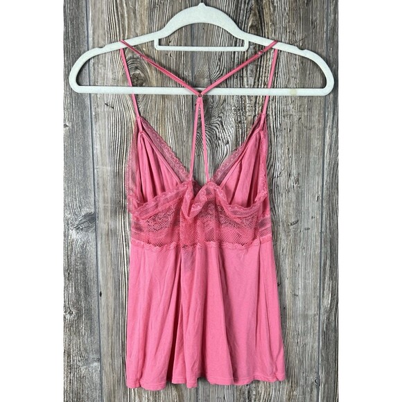 Victoria's Secret M Pink Lace Trim Babydoll‎ Lingerie Cami Romantic Coquette Y2K - Picture 5 of 11
